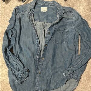 American Eagle Outfitters Men's Casual Blue Button Down Shirt